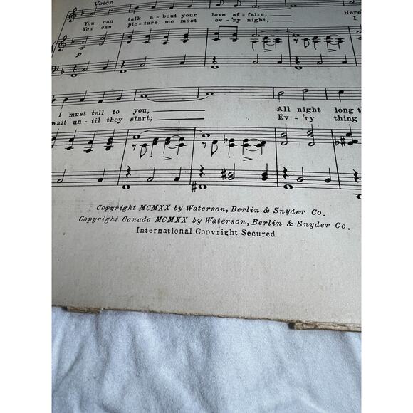 Margie Opera Sheet Music Benny Davis Conrad & Robinson Barbelle 1920 Antique - Picture 2 of 2